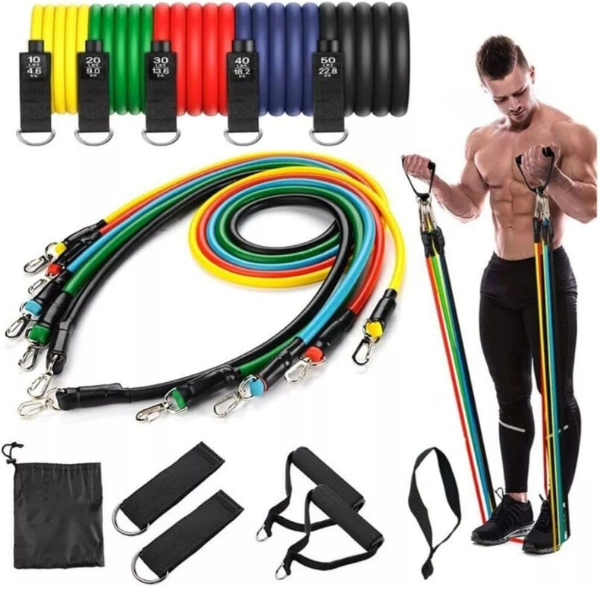 Kit Extensor Elástico Treino Em Casa Exercício Funcional - Imagem 6